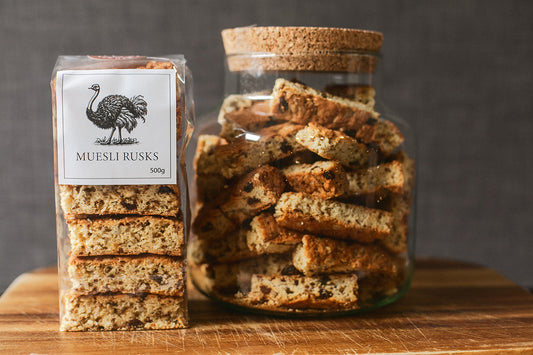 Traditional South African Rusks (Beskuit) Muesli Flavour with raisins made in Australia by Cinnamon & Cinder